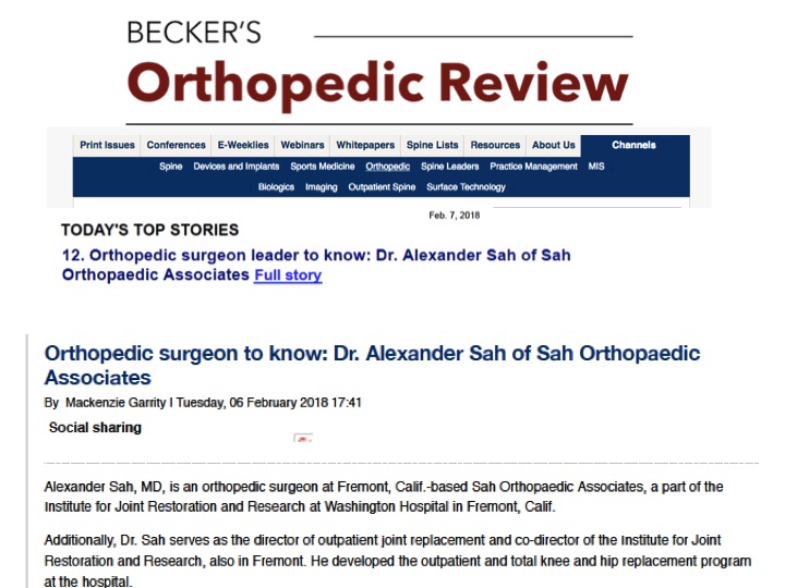 Sah Orthopaedic Associates- Meet Dr. Alexander Sah