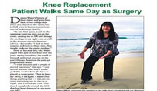 Knee Replacement Patient Walks Same Day as Surgery